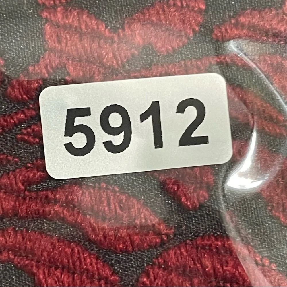 Talbots Dark Romantic Damask Dress Sleeveless Red & Black Size 2 Petite